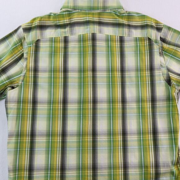 Columbia Mens Shirt L Green Plaid Short Sleeve Button Up Omni-Wick Vented - Picture 6 of 8